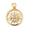 Brass Micro Pave Cubic Zirconia Pendants, Sun, Golden, 20.5x18x4mm, Hole: 4x3.5mm