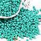 Baking Paint Glass Seed Beads, Round, Light Sea Green, 4x3mm, Hole: 1.2mm, about 7650pcs/pound