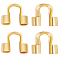 300Pcs Wire Guardian and Protectors, Long-Lasting Plated, Real 18K Gold Plated, 5x6x2mm, Hole: 1.5mm