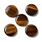 Natural Tiger Eye Pendants, Flat Round Charms, 30x6~7.5mm, Hole: 1.2mm