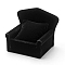 Wooden Chair Jewelry Bracelet Watch Displays, Covered with Velvet, with Sponge, Black, 14x10x11cm