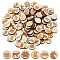 120Pcs 6 Styles Animals Single Face Laser Engraved Wood Beads, Dyed, Cat & Rabbit & Bear, Mixed Shapes, Mixed Color, 12x3mm, 20pcs/style
