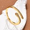 Brass Micro Pave Cubic Zirconia Finger Rings, Cadmium Free & Lead Free, Snake, Real 18K Gold Plated, 8mm, Inner Diameter: 17mm