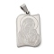 Non-Tarnish Mother's Day Theme 304 Stainless Steel Pendants, Rectangle with Child & Mother Charms, Stainless Steel Color, 29x18x2mm, Hole: 6.5x3mm