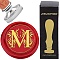 CRASPIRE Letter M Wax Seal Stamp Retro Alphabet Initials Sealing Wax Stamp Classic Vintage 25mm Silver Removable Brass Head Wood Handle for Envelope Invitation Embellishment DIY Scrapbooking