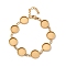 Ion Plating(IP) 304 Stainless Steel Bracelets Making with Round Tray, Lead Free & Cadmium Free & Nickel Free, Real 18K Gold Plated, 6-3/4 inch(17cm), tray: 10mm