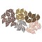 30PCS 5Colors Tibetan Style Alloy Pendants, Leaf, Mixed Color, 18x10~10.5x1~1.5mm, Hole: 1.2~1.5mm