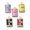 Brass Enamel Pendants, Platinum, Rectangle Box Charm, Mixed Color, 22x13.5x7.5mm, Hole: 2.5mm