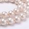 Wrinkle Textured Shell Pearl Beads Strands, Round, White, 10mm, Hole: 0.8mm, about 40pcs/strand, 15.6 inch(39.5cm)