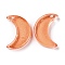 Transparent Baking Paint Glass Beads, Moon, Top Drilled, Coral, 15.5x13x3.5mm, Hole: 1.2mm