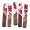 Transparent Resin & Walnut Wood Big Pendants, Two-Tone, Rectangle Charms, FireBrick, 51.5x7.5x2.5mm, Hole: 1.8mm