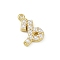 Brass Charms, with ABS Plastic Imitation Pearl, Long-Lasting Plated, Cadmium Free & Lead Free, Rack Plating, Capricornus, Real 18K Gold Plated, 14.5x9.5x3.5mm, Hole: 1.2mm
