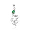 Brass Micro Pave Cubic Zirconia Pendants, Cadmium Free & Nickel Free & Lead Free, Snake Charms, Platinum, 28x12x2.2mm
