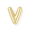 Rack Plating Brass Pendants, Long-Lasting Plated, Lead Free & Cadmium Free,  Real 18K Gold Plated, Letter V, 17x14x4mm, Hole: 1.8mm