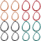 16Pcs 8 Style Spray Painted Alloy Pendants, Hollow, Irregular Teardrop, Mixed Color, 39~48x27.5~36x2mm, Hole: 1mm, 2pcs/style