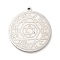 Non-Tarnish 304 Stainless Steel Pendants, Flat Round with Constellation & Star of David Pattern Charm, Stainless Steel Color, 33x30x2mm, Hole: 1.8mm
