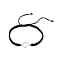 Cross Alloy Connector Charms Braided Bracelets, Adjustable Nylon Cord Bracelets, Black, Inner Diameter: 2-1/8~3-1/8 inch(5.5~8cm)