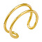 Stainless Steel Adjustable Cuff Rings for Women, Double Layered Design Rings, Golden, 8mm, Inner Diameter: 17mm