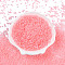 8/0 Transparent Glass Seed Beads, Inside Colours, Round Hole, Round, Salmon, 3~3.5x2mm, Hole: 1~1.2mm, about 450g/bag