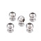 201 Stainless Steel Beads, with Rubber Inside, Slider Beads, Rondelle, Stainless Steel Color, 4x3mm, Rubber Hole: 1.2mm