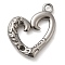 304 Stainless Steel Pendants, Heart Charm, Stainless Steel Color, 23x20x4mm, Hole: 2.5mm