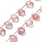 Cherry Quartz Glass Beads Strands, Faceted, Teardrop, Top Drilled, 12x8x3.5mm, Hole: 0.9mm, about 22~25pcs/strand, 13.78''(35cm)