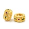 Brass Micro Pave Cubic Zirconia European Beads, Flat Round, Large Hole Beads, Rack Plating, Cadmium Free & Lead Free, Long-Lasting Plated, Golden, 10x4.8mm, Hole: 5.3mm