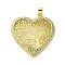 Eco-Friendly Brass Micro Pave Cubic Zirconia Pendants,  Long-Lasting Plated, Real 18K Gold Plated, Cadmium Free & Lead Free, Heart with Tree, Clear, 39x36.5x4mm, Hole: 6x4mm