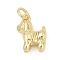 Brass Pendants, Dog Charms, Long-Lasting Plated, Lead Free & Cadmium Free, Rack Plating, with Jump Ring, Real 18K Gold Plated, 12.5x9.5x5mm, Hole: 3.4mm