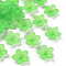Frosted Acrylic Bead Caps, 5-Petal, Flower, Lime Green, 19.5x20x5.5mm, Hole: 1.6mm, about 740pcs/500g