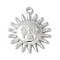 304 Stainless Steel Pendants, Sun Charm, Stainless Steel Color, 22.5x18.5x2.5mm, Hole: 1.6mm