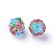 Handmade Bumpy Lampwork Beads, Round, Old Rose, 12~13mm, Hole: 1.5~1.6mm