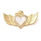 Brass & Shell & Clear Cubic Zirconia Pendants, Cadmium Free & Lead Free, Eagle, Real 18K Gold Plated, 17.5x31.5x5.5mm, Hole: 2x3mm