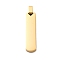 304 Stainless Steel Pendants, Ion Plating(IP), Rectangle Charms, Golden, 40x10x5mm, Hole: 6x4mm