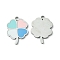 304 Stainless Steel Manual Polishing Pendants, with Enamel, Clover Charm, Stainless Steel Color, 22x16.5x1.5mm, Hole: 2mm