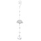 Glass Hanging Suncatcher Pendant Decoration, Crystal Ceiling Chandelier Ball Prism Pendants, with Stainless Steel Findings, Fan, 275~310x50mm, pendant: 34.5x31mm