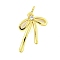 Bowknot Rack Plating Brass Micro Pave Clear Cubic Zirconia Pendants, with Jump Ring, Cadmium Free & Lead Free, Long-Lasting Plated, Real 18K Gold Plated, 19x13x3mm, Hole: 3mm
