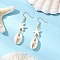 Star with Shell Shape Synthetic Turquoise Beads Dangle Earrings, with Natural Mixed Cowrie Shell Beads & 304 Stainless Steel Earring Hooks & 304 Stainless Steel Eye Pins, Golden, White, 60x13mm