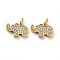 Brass Micro Pave Cubic Zirconia Pendants, Real 18K Gold Plated, Lead Free & Cadmium Free, Elephant, Clear, 9.5x14x2.5mm, Hole: 3.5mm