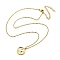 304 Stainless Steel Cubic Zirconia Constellation Flat Round Pendants, Cable Chain Necklaces, Golden, Capricorn, 15.35 inch(39cm)