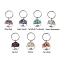 7Pcs 7 Styles Gemstone Keychains, with Alloy Findings and 304 Stainless Steel Split Key Rings, Tree of Life, 5.55cm