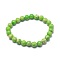 Synthetic Regalite Bead Stretch Bracelets, Round, Dyed, Lawn Green, Inner Diameter: 2 inch~2-3/8 inch(5~6cm), Bead: 5.8~6.8mm