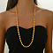 Elegant Brass Faceted Round Beaded Necklaces for Women's Party Accessories, Golden, 13.58 inch(34.5cm)