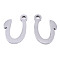 Non-Tarnish 201 Stainless Steel Charms, Laser Cut, Alphabet, Stainless Steel Color, Letter.U, 10x8.5x1mm, Hole: 1.4mm