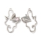 Glass Paper Plane Pendant, with Platinum Alloy Findings, Lead Free & Cadmium Free, Misty Rose, 33x20.5x4.5mm, Hole: 1.4mm