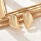 Brass Hoop Earrings for Women, Shell Shape, Real 14K Gold Plated, 26x14.5mm