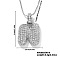 Elegant Brass Micro Pave Clear Cubic Zirconia 3D Initial Necklaces, Perfect Gift for Her, Platinum, Letter N, 15.75 inch(40cm)