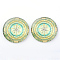 Glass Cabochons, Half Round/Dome, Kaleidoscope Pattern, Pale Goldenrod, 12x4mm