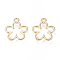Alloy Pendants, Cadmium Free & Lead Free, Flower, Golden, 17.5x15.5x1.5mm, Hole: 1.6mm
