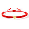 304 Stainless Steel Heart with Letter Bead Braided Bead Bracelets, Adjustable Nylon Cord Braided Bracelets for Couple Friendship, Gold, Letter D, 7-7/8 inch(20cm), Inner Diameter: 11 inch(28cm)